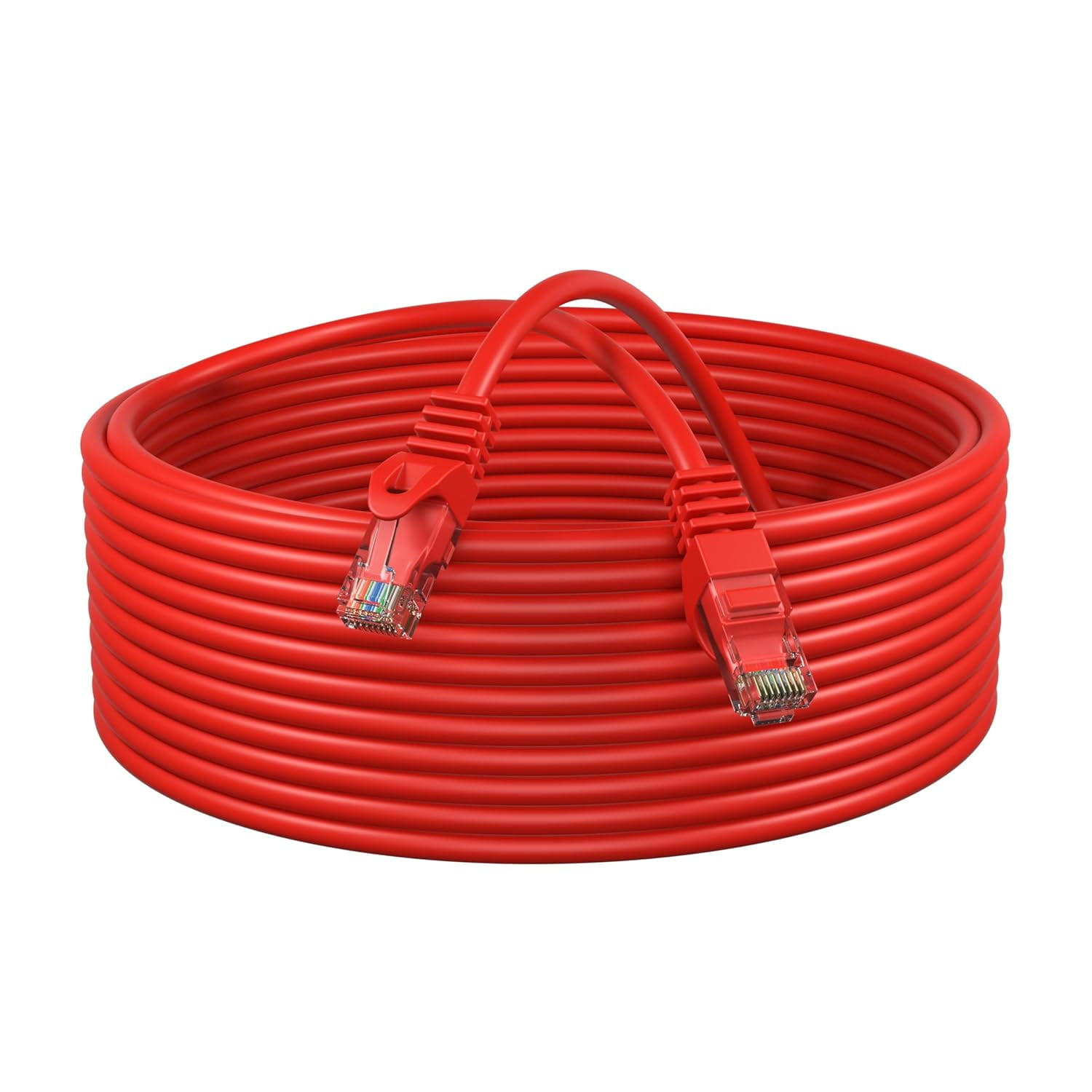 Cat6 5FT Network Ethernet Patch Cable, 550MHz Internet Wire for Router, Modem, PC, Laptop, TV, Printer, Console, Copper-Clad Aluminum, 10-Pack, Red, Cables Direct Online