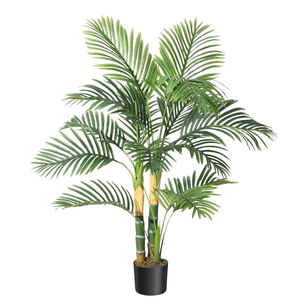 QinaQin Palma artificial tipo areca con 14 troncos, planta tropical en maceta para interior o exterior, ideal para sala, jardín, patio u oficina