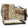 thumbnail image 3 of FOR U DESIGNS Aztec Tribal Bible Cases for Girls Kids Leopard Print Leather Bible Cover Size X-Large with Handle Personalized Book Organizer Bag Aesthetic Bible Study Tote Bag, 3 of 7