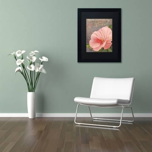 Trademark Fine Art "Peach Hibiscus" Canvas Art by Color Bakery Black Matte, Black Frame
