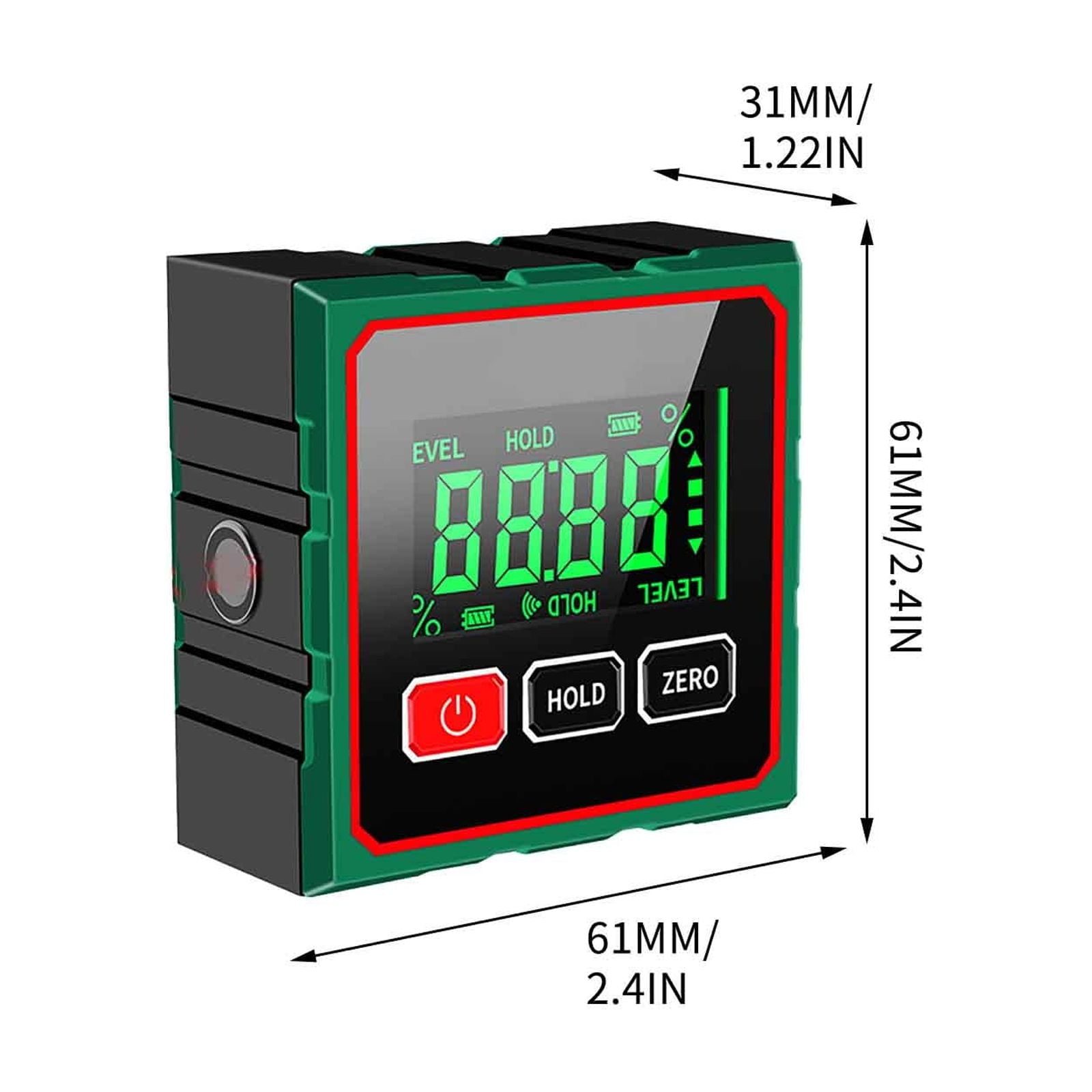 Digital Display Inclinometer with Laser Level, Angle Gauge for Precision Measurement, Magnetic Inclinometer with Type-C Charging, For Construction and DIY Projects