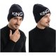 thumbnail image 4 of Regalo de Navidad para pareja King Queen Gorro de invierno tejido para él y ella, blanco y negro (blanco), negro (2 piezas), 4 of 5