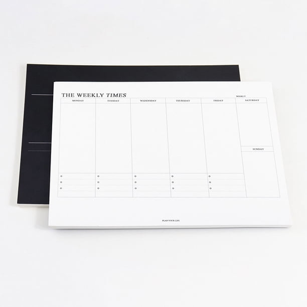 Weekly Plan Management Book Checkin Self Fills Easy To Tear Simplified Planning Large Notebook