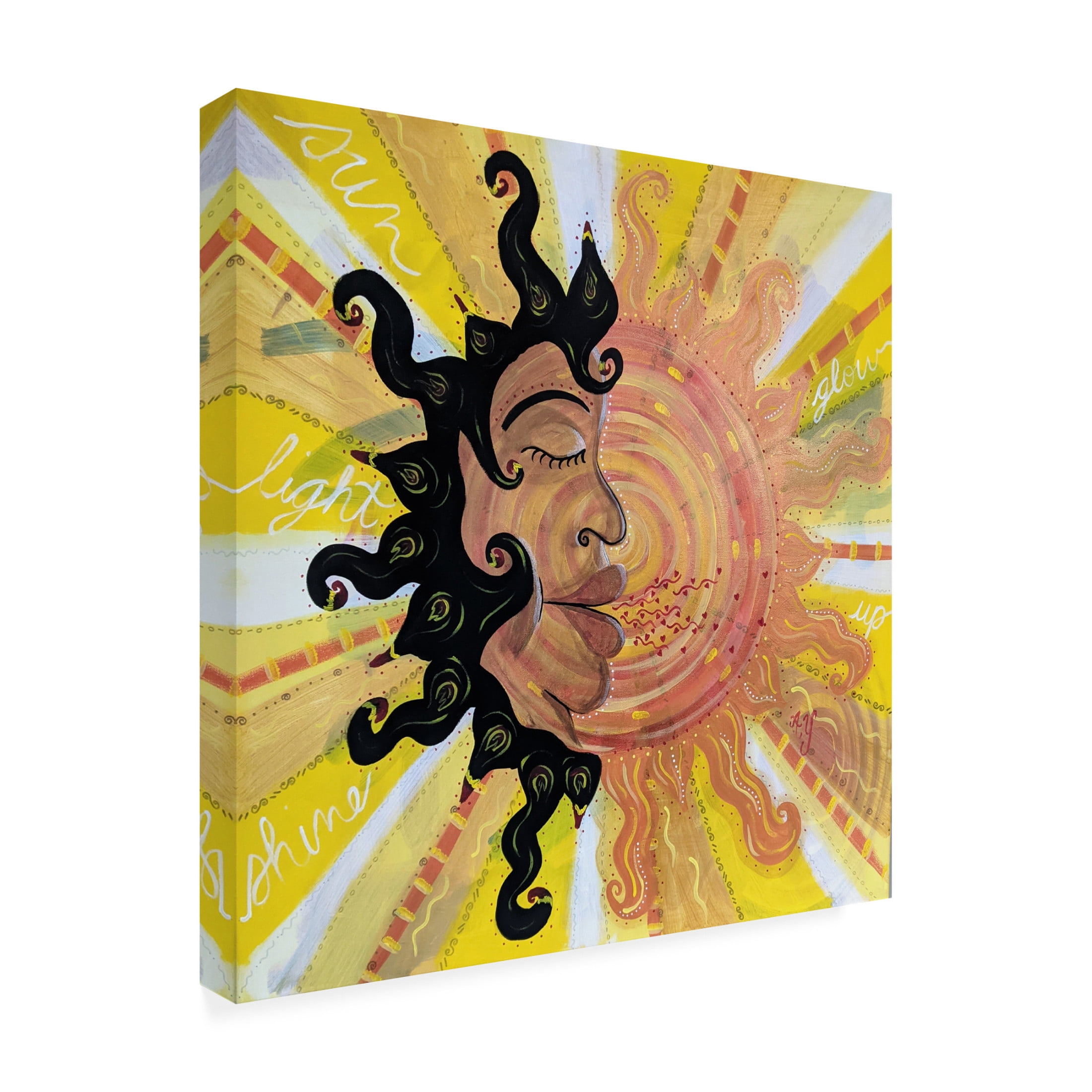 Canvas Wall Art - Rev. Dr. Angela Yarber 'Sun Goddess' Wall Art for Living Room, Bedroom, or Office Décor by Trademark Fine Art - 35 x 35 Inches