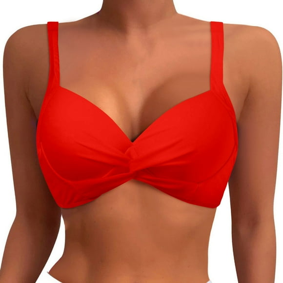 FhsagQ Ensembles de Maillots de Bain Grande Taille pour Femmes Sans Entrejambe Haut de Bikini à Armatures Rehausseur Maillot de Bain Soutien-Gorge Rembourré Haut de Maillot de Bain Ensembles de Maillots de Bain pour Femmes Grande Taille Sans Entrejambe Rouge TG