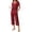 Wine Red, variant on Ekouaer Pajama Set for Women Short Sleeve Top With Capri Pants Pjs 2 Piece Square Neck Loungewear Soft Sleepwear with Pockets