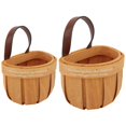 thumbnail image 3 of Wooden Woven Wall-Mounted Flower Basket 2Pcs Khaki Kitchen Gadget with Natural Appeal for Decor, 3 of 3