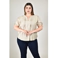 thumbnail image 1 of Blusa con detalle plisado Roman Fashion /Tallas Extras, 2761 (Beige) beige 42, 1 of 6