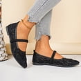thumbnail image 5 of Mesh Mary Jane Shoes Women Floral Embroidery Pointed Toe Ballet Flat Shoes Elastic Band Slip on Casual Summer Dress Shoes Black Size 7.5, 5 of 7