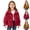 Red-04, variant on Ultrave Girls' Zip Up Jacket Elastic Cuff Casual Outerwear Ruffle Trim Long Sleeve Clothes for Outings 2-9Y