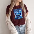 thumbnail image 3 of Pop cazadora para niña Demo-n Hunters Round-Neck Printed Anime Trio Poster T Shirt （Deep Red）, 3 of 3