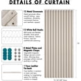 thumbnail image 3 of Cortinas plisadas plegables para puerta – Cortinas de lavandería para puerta, estilo acordeón magnético para armarios sin puerta, cortinas divisoras de habitación con ganchos, color beige, 3 of 4