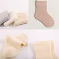 thumbnail image 3 of Toddler Crew Socks - 5 Pairs Baby Cotton Solid Socks Kids Neutral Socks for Boys Girls 0-8 Years, 3 of 5