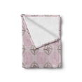 thumbnail image 2 of Compass Soft Flannel Fleece Throw Blanket, Continuous Pattern with Windroses and Circular Shapes, Cozy Plush for Indoor and Outdoor Use, 60" x 80", Pale Mauve Pale Pink, by Ambesonne, 2 of 6