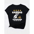 thumbnail image 4 of Camiseta De Mujer Verano Casual Mujer Básica Camiseta Para Deportes Callejeros PlayaRugby Set Star Letter Print Black Women's Casual Fashion Top Round Neck Short Sleeve T-ShirtFather's Day, Mother's, 4 of 7