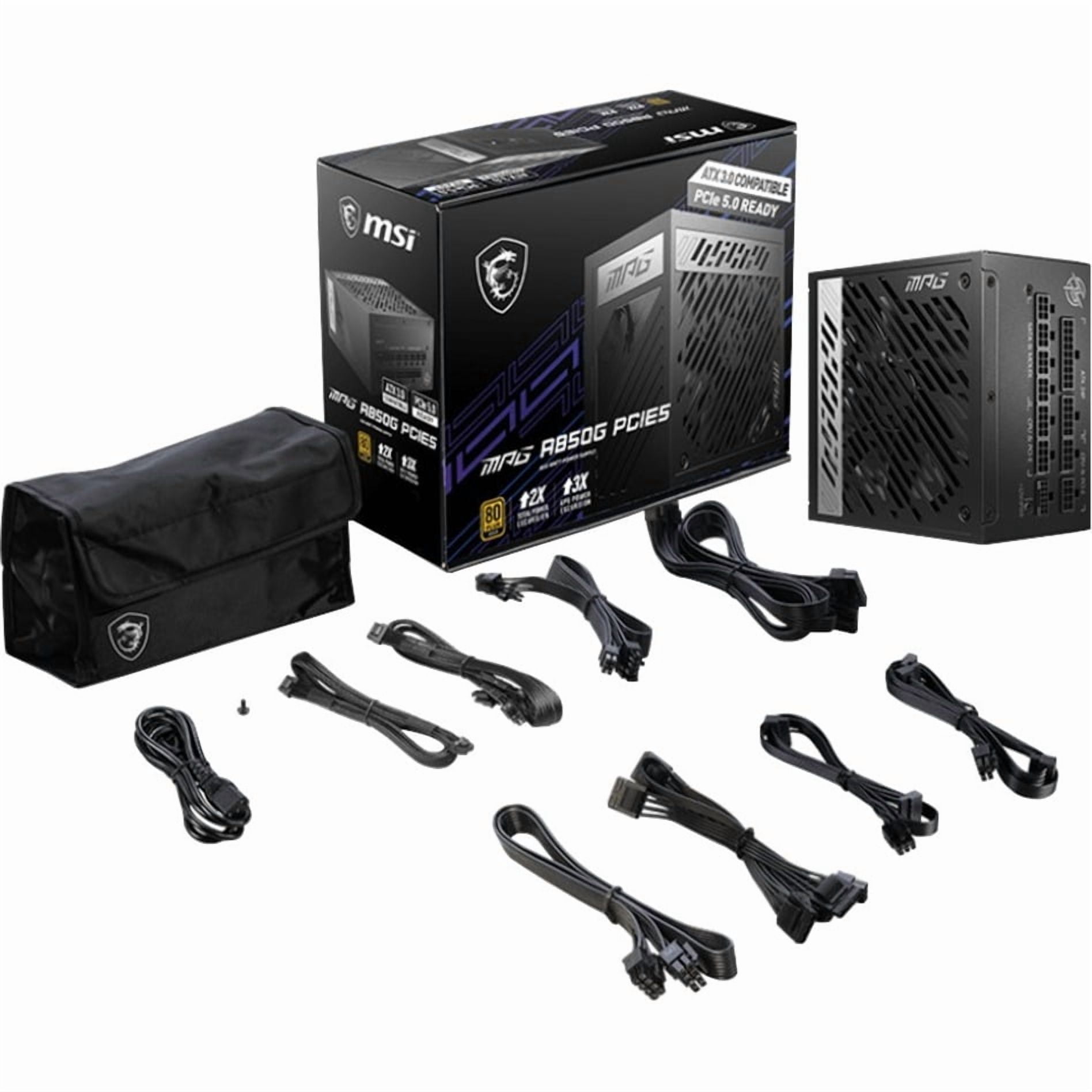 MSI MPG A850G 850W ATX Computer Power Supply with 12VHPWR Cable