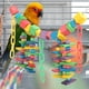 thumbnail image 5 of Juguete de columpio para loros, bloque de madera colorido, juguete de plástico para masticar loros, juguete colgante para pájaros construido para profesionales, 5 of 9