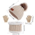 thumbnail image 5 of GRNSHTS Toddler Gloves, 3Pcs Kids Winter Beanie Hat Scarf Gloves Set, for 1-5 Years Old Boys Girls, Knit Thick Warm Fleece Lined Thermal Sets (Beige), 5 of 5