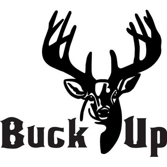 Wall Decal Buck Up Hunting Deer Predator Doe Hunting Bow Arrow Bulls Eye Wilderness Camouflage Holiday Gift Ideas Sticker - Size: 12 Inches X 18 Inches