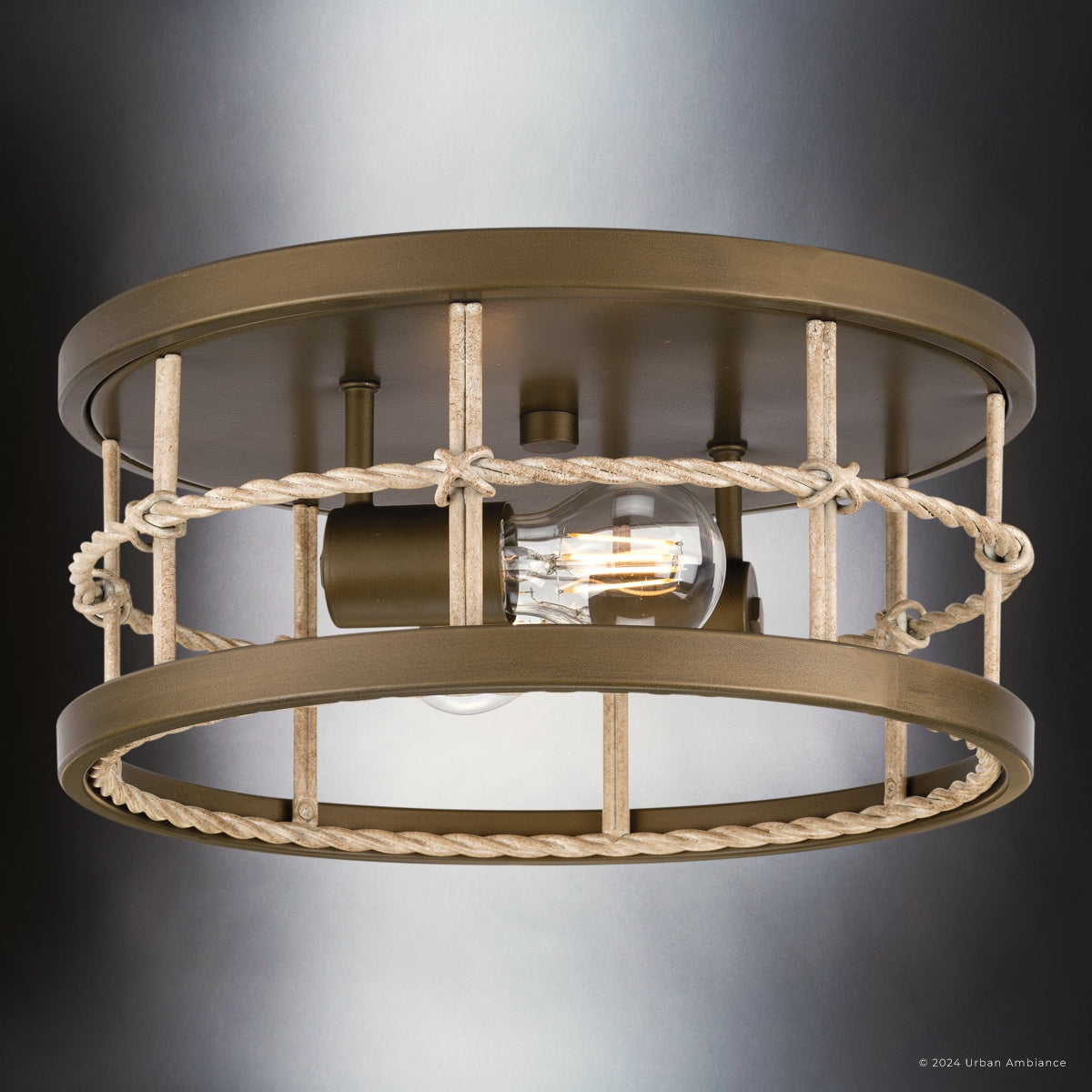 Luxury Transitional Ceiling Light, Aged Brass, UHP4690