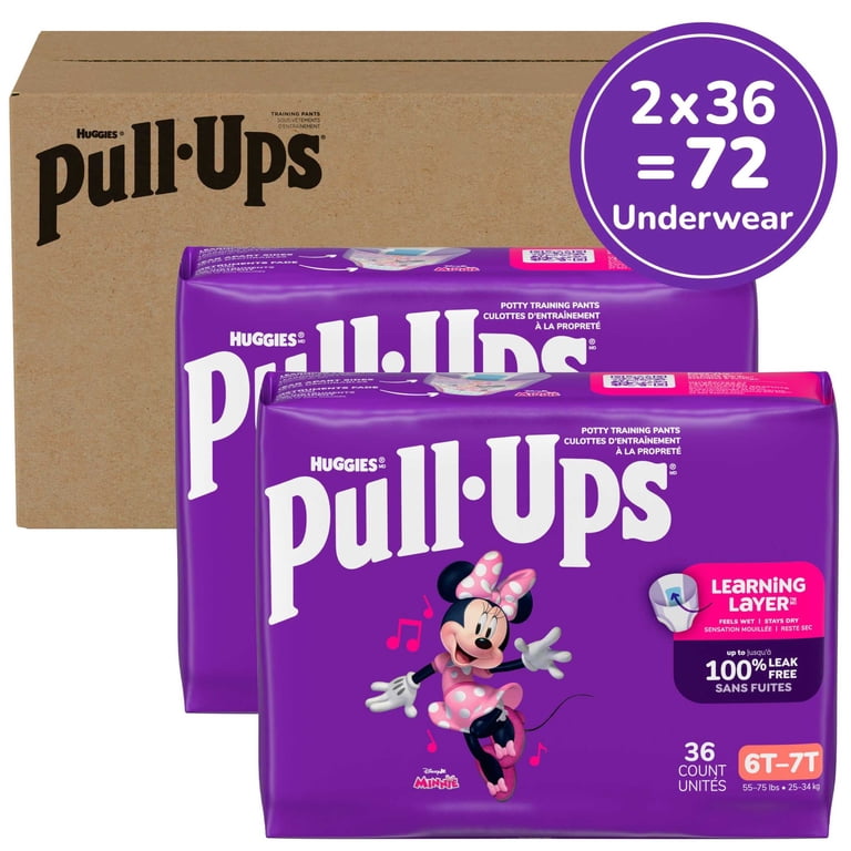 Pull-Ups Girls' Potty Training Pants, 6T-7T (55-75 lbs), 72 Count