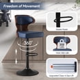 thumbnail image 6 of MOONMISS Swivel Bar Stools Set of 2, Wooden Kitchen Bar Chairs with Back, PU Leather Counter Height Barstools for Kitchen Island,, 6 of 6