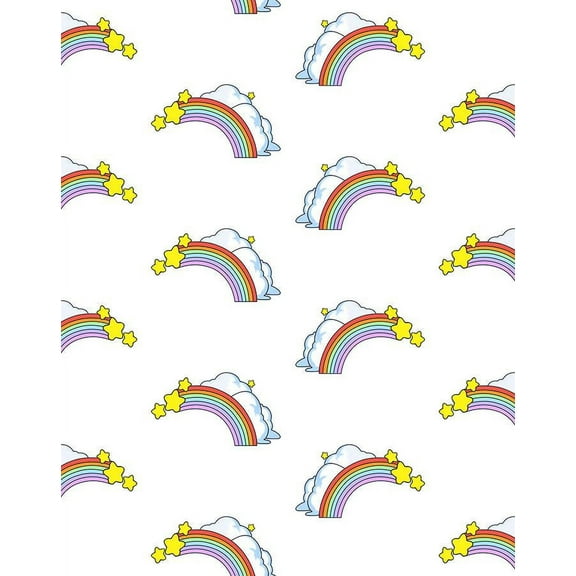 Barbie Rainbows Removable Vinyl Wallpaper, White