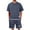 Navy, variant on Dagugfen Travel Outfits for Men Trendy Short Sleeve Crewneck Tshirts and Knee Length Shorts Vacation Work Casual 2 Piece Sets
