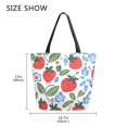 thumbnail image 5 of FORMRS Womens Canvas Tote Bag with Zipper Inner Pocket Shoulder Handbag, Vibrant Strawberries, 5 of 7