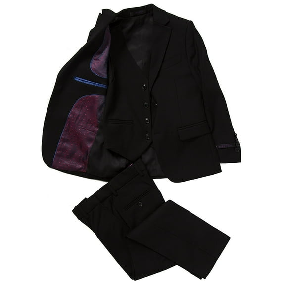 Jodano Boy's 2141406 Formal 3 Piece Stretch Slim Fit Dress Suit - Medium Blue - 8