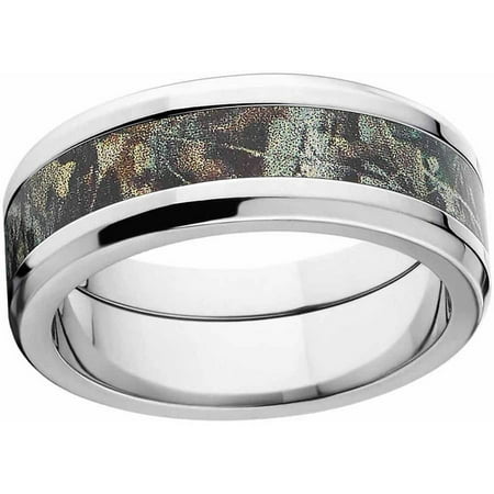 Timber Men's Camo Stainless Steel Ring with Polished Edges and Deluxe Comfort Fit