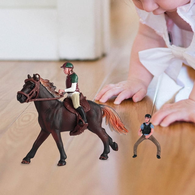 Figura de acción de caballo, modelo Animal con silla de montar, ornamento decorativo en miniatura de PVC, juguete educativo, estatua de vida silvestre Estilo E