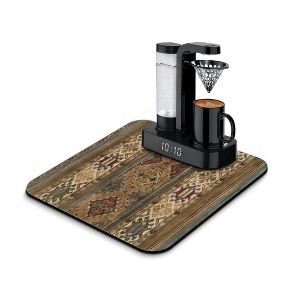 Premium Absorbent Coffee Bar Mat - Eco-Friendly 4-Layer Design with Non-Slip Base for Coffee Machines & Kitchen Countertops