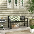 thumbnail image 2 of Outsunny 49" Garden Bench with Slatted Seat for Backyard, Lawn, Black, 2 of 10
