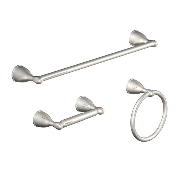 Glacier Bay Builders 3 Piece Bath Hardware Kit in Brushed Nickel