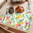 thumbnail image 3 of Summer Placemats Set of 4, Watercolor Pink Yellow Flowers Non-Slip Place Mats Washable Table Mats for Kitchen Dining Table Decorations Indoor/Outdoor, 3 of 9