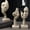 3 Pcs Sandstone-2, variant on 3 Pcs Thinker Statue,Modern Home Resin Sculptures,Collectible Figurines for Home Office Bookshelf Desktop Decor(Golden)