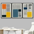 thumbnail image 2 of IDEA4WALL Framed Canvas Print Wall Art Set Mid-Century Vibrant Color Block Polygons Abstract Shapes Minimalism Bohemian Decorative for Living Room, Bedroom, Office - 24"x36"x3 Black, 2 of 5