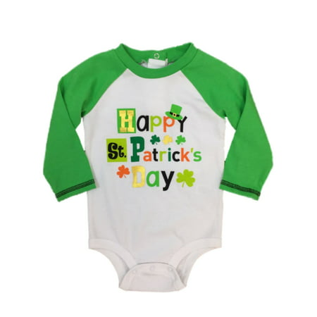 Infant Boys & Girls Happy St Patricks Day Bodysuit Shamrock Baby Outfit