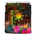 thumbnail image 3 of Juego de cama personalizado Polinesia filipina Hibisco y hojas de plátano, 3 of 6