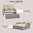 thumbnail image 5 of Outsunny Patio Loveseat Daybed w/ Storage, Footrest & Tables, Gray, 5 of 8