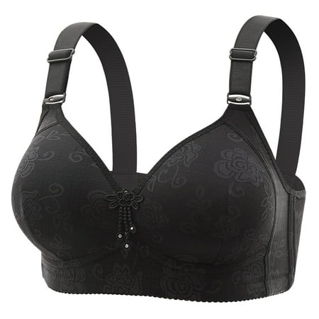 DondPO Bras for Women Thin Laceless Comfortable Breathability Underwear Large Size Brater Buckle Female Bra V Neck Vest Bralette Wireless Bra Womens Wireless Bras Minimizer Bras For Women Clearance