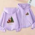 thumbnail image 1 of Sudadera con capucha y manga larga para niños y niñas, estilo informal, deportivo, con estampado degradado, cuello redondo, poliéster, 1 of 6