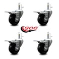thumbnail image 2 of 3 Inch Phenolic Swivel 7/16 Inch Grip Ring Stem Caster Set with Total Lock Brake, 2 of 2