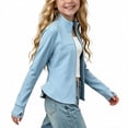thumbnail image 5 of Aofany Girls' Fall Winter Solid Jackets Ruffle Hem Long Sleeve Athletic Jacket Stand Collar Zip Yoga Coats 3-15Years, 5 of 6