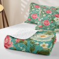 thumbnail image 4 of Erosebridal Romantic Rose Bed Spread Queen for Boys Girls, Rustic Farmhouse Queen Coverlet Set, Green Pink, 3pcs, 4 of 7