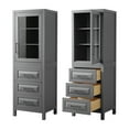 thumbnail image 3 of Daria Linen Tower in Dark Gray with Matte Black Trim, Shelved Cabinet Storage, and 3 Drawers, 3 of 3