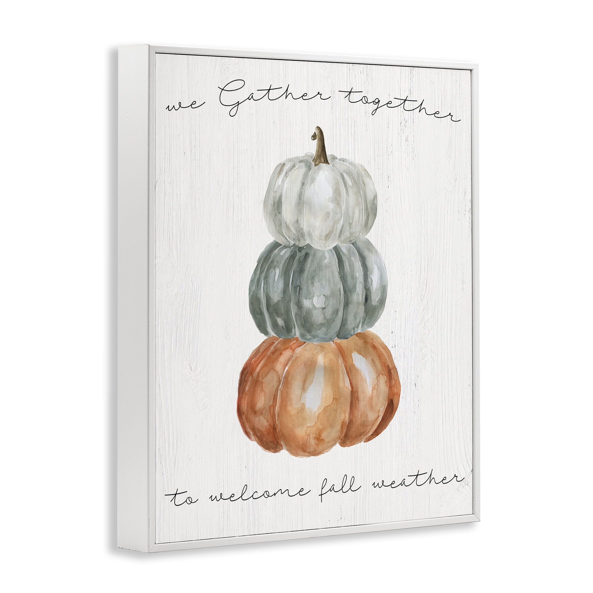 Stupell Industries Gather Together Fall Weather White Framed Giclee Art, design by Livi Finn