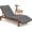 Gray, variant on Chaise Lounge Cushion Outdoor, Memory Foam Replacement Patio Pool Lounge Chair Cushion with Ties for Outdoor Furniture, 74 x 22 x 4 Inch (Oxford Blue)