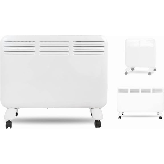 Electric Space Heater Indoor Convection Heater Touch Adjustable Thermostat Smart Energy Saving Portable with Wheels Wall Mount/Rolling ETL for Bedroom Living Room Bathroom Home 1000W